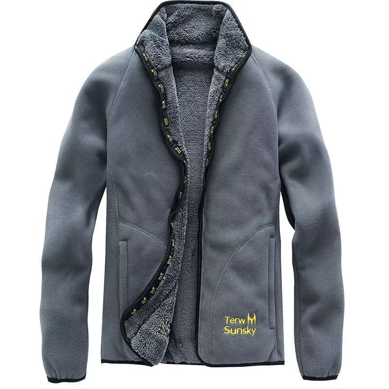 

Мужская осенне-зимняя куртка больших размеров из утолщенного флиса с подкладкой, спортивная, теплая, удобная, на молнии, кардиган, верхняя одежда XS