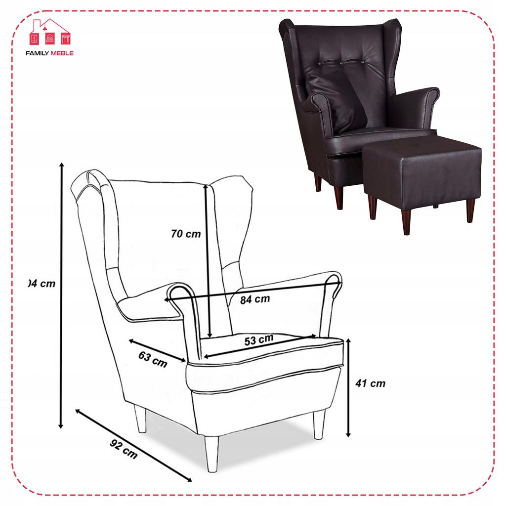 Lounge Set of Furniture Wingback Eco Leather Sofa Armchairs Poufs Family Furniture Set