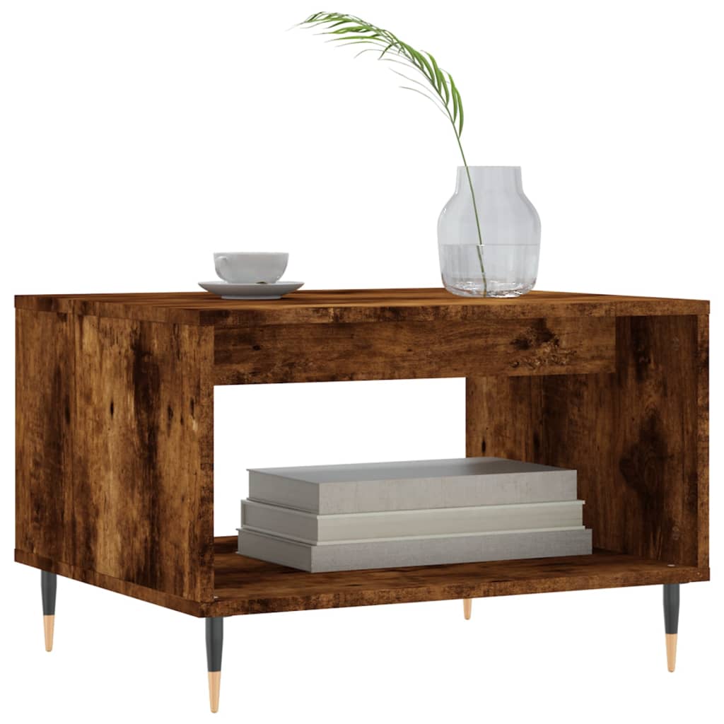 Coffee Table Smoked Oak 60x50x40 cm Wood Based Material