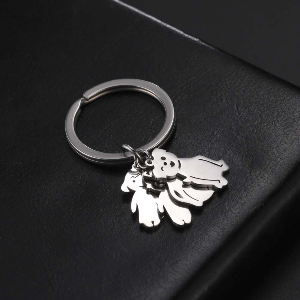 Personalized Keychain Custom Boy Girl Key Chain Family Mother Kid Child Gift For Woman Men Couple Stainless Steel Jewelry
