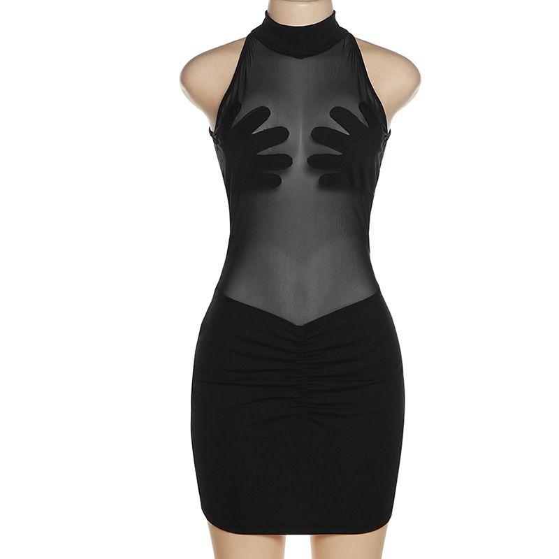 

2023 Fashion Sexy Special Wrap Hip Dress Hip Dress Black M