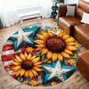 1PC sunflower flag Office Round Area Rug, Under Office Chairs Bedroom Living Room Home Decor, Carpet for Office -1110112