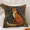 W-William M-Morris Art Fox Cushion Cover Premium Comfort Reversible Pillow Cover - Dual - Use Design For Home & Car