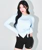 BORN TO WIN W Modal Tie Long Sleeve [Sky Blue]