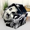 1 Stück Charlie Chaplin Filmstreifen Automatischer Faltregenschirm, Tragbares faltbares Design, Lässiges Outdoor-Accessoire L1127056