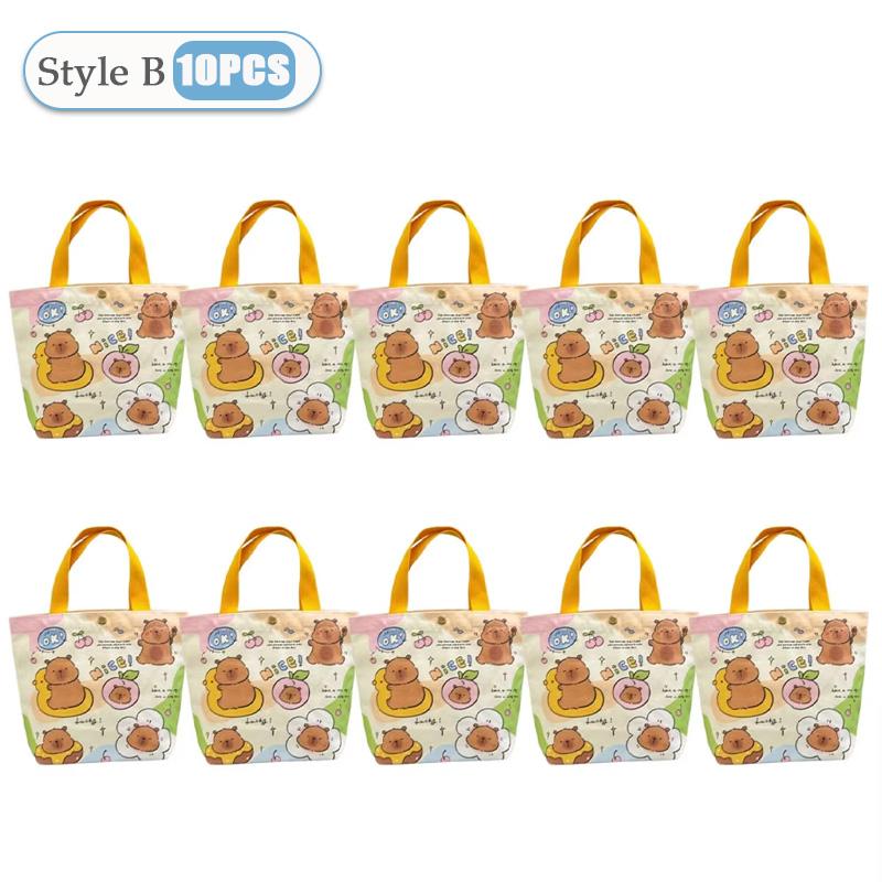 1-20PCS Cartoon Canvas Bag Novelty Tote Bag Kapibara Inner Daily Large Capacity Shoulder Bag Cartoon Capybara Kawaii Hand Bags