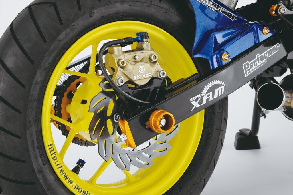 POSH FAITH Motorcycle Parts Rear Caliper Support for Honda Grom and MSX125 Brembo Black 2013-2015 2013-2015 (for 2-pot Calipers) - 059187-06