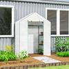 143 X 74cm Walk-In Greenhouse, with Shelves - White