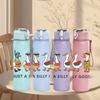 1PC Just A Silly Goose Group 750ml Color Plastic Sports Water Bottle Leakproof Flip Straw Lid Suitable for Sports Office Home Use