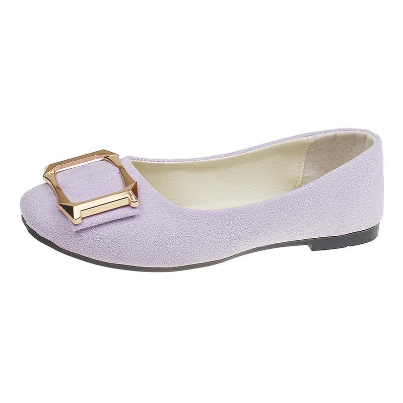 Damskie Buty Styl Wiosna i Jesień Kwadratowy Nosek Ozdobna Klamra Mokasyny Codzienne Płaskie Buty, Wszechstronne Buty dla Kobiet, Do Użytku Profesjonalnego