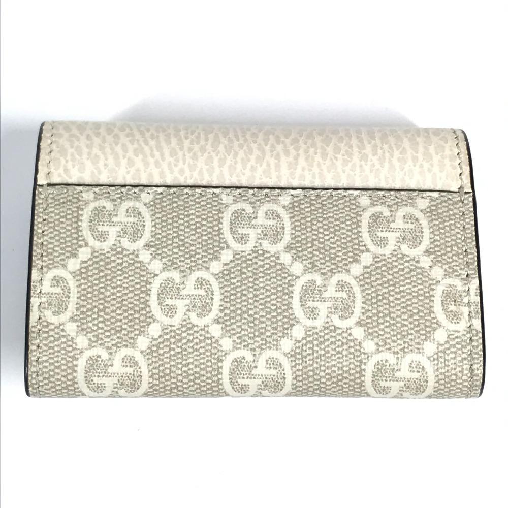 GUCCI 456118 logo GG 6 Key Case Key 6P Key Case PVC/Leather Beige