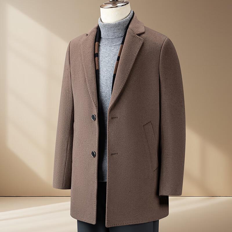FAPAI Men's Mid-Length Wool Blend Overcoat