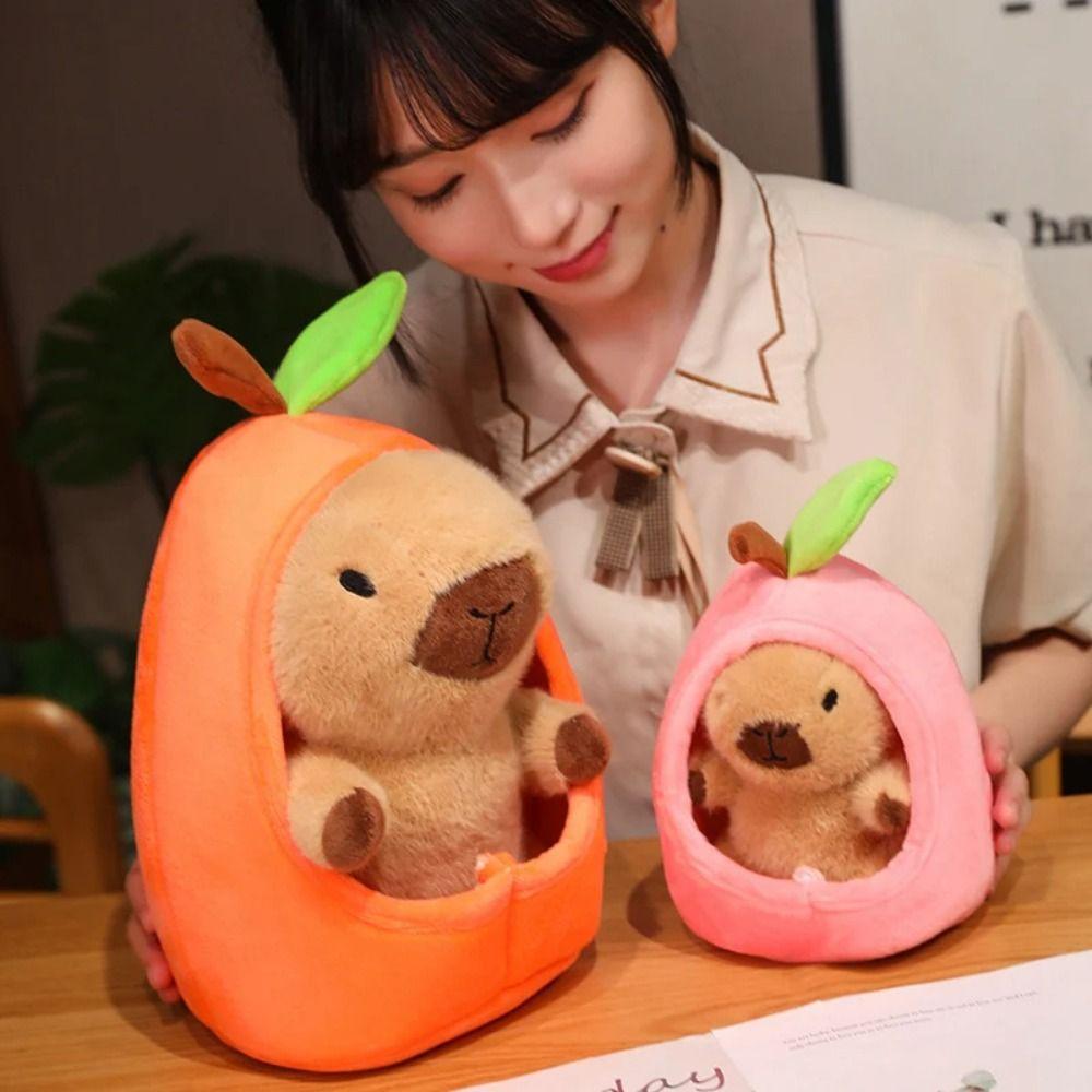 

Фруктовый домик Капибара Аниме Пушистая игрушка Моделирование Капибара Капибара Плюшевая кукла Домашний декор оранжевый