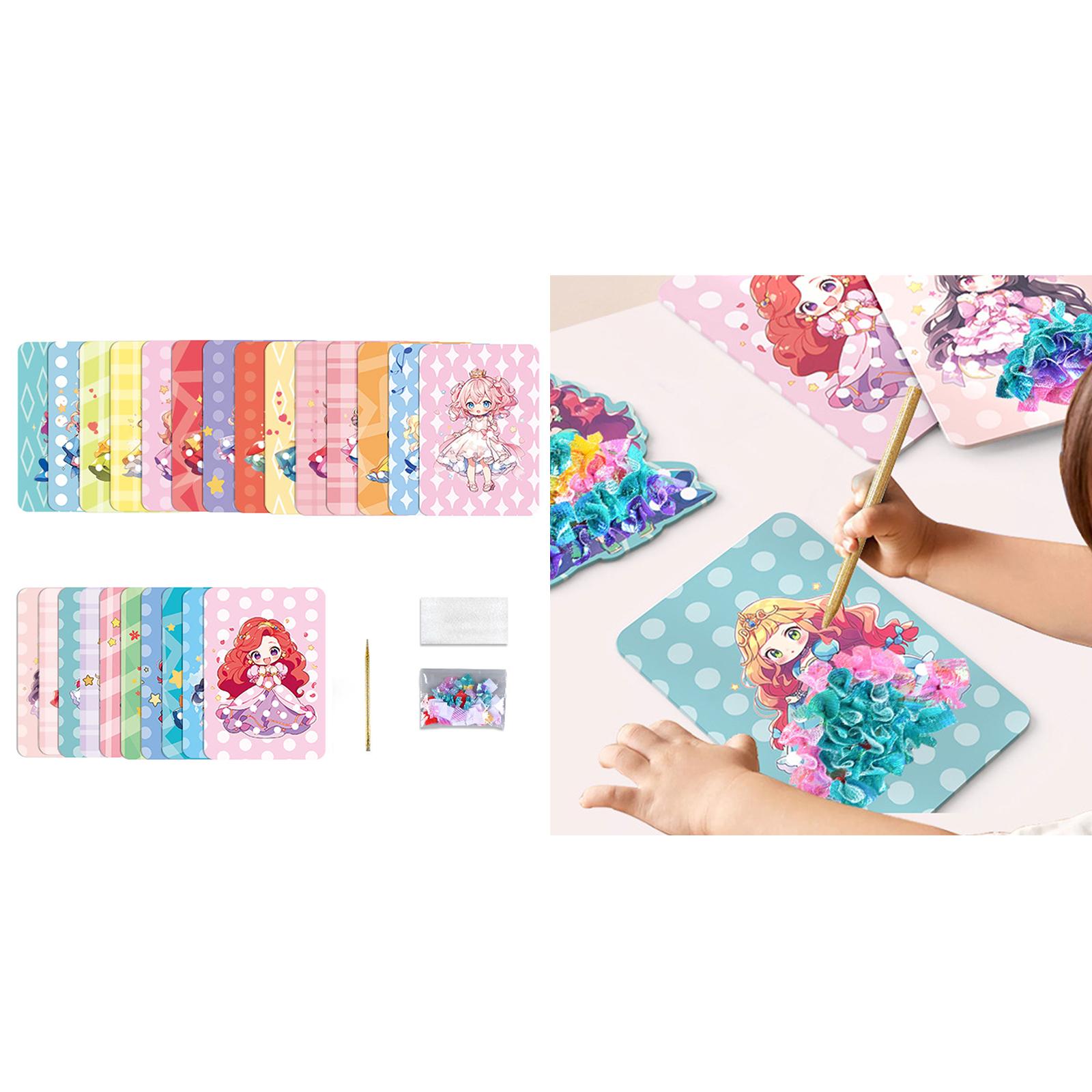 

Educational Toy for Girls Princess Dress up Poking Book with Colorful Cloth Puncture Poking Board Kids Christmas Gift 9