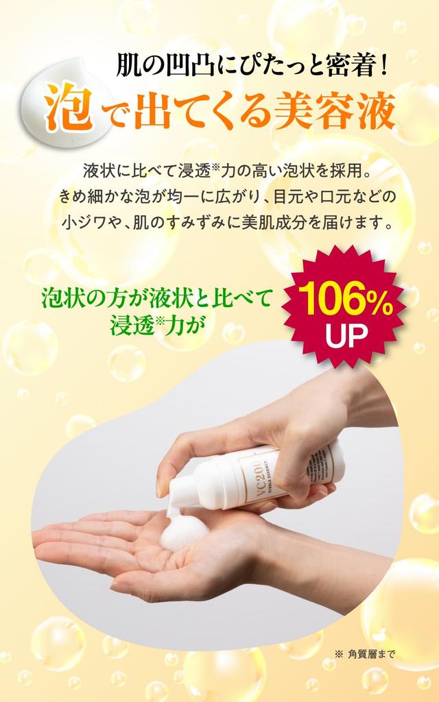 Bubble Essence VC200 Vitamin C Serum Vitamin C highly deeply and clear Skin care for women and Made in sai-sai (Foam / 45ml) derivative, concentrated,