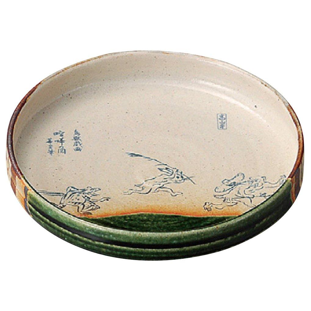 

Yamashita craft Oribe Chojugiga плоская тарелка xx см 7 дюймов 20,3 20,3 4,3 19405-108