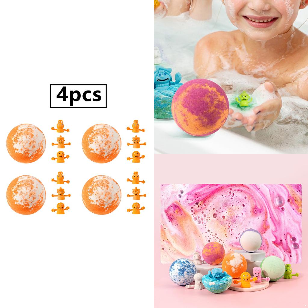 Handmade Bath Bombs with Surprise Thumb Toys Inside for Kids Gentle Nourishing Plant Oil Extract Bath Ball Gift Set