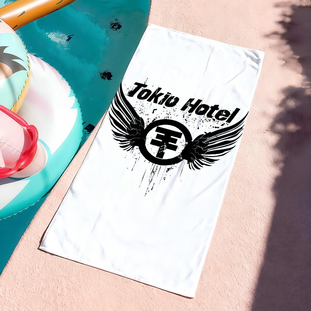 Telo da Musica Rock Band T-Tokio Hotel Logo Asciugatura Rapida Morbido Yoga Nuoto Fitness Alpinismo Grandi Teli da Spiaggia