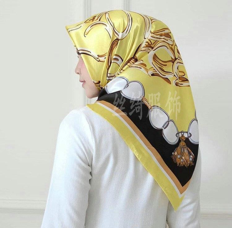Høykvalitets luksuriøst silkeskjerf pannebånd Skjerf Halsskjerf For kvinner Kjede Silkeskjerf Dekorativt sjal for kvinner