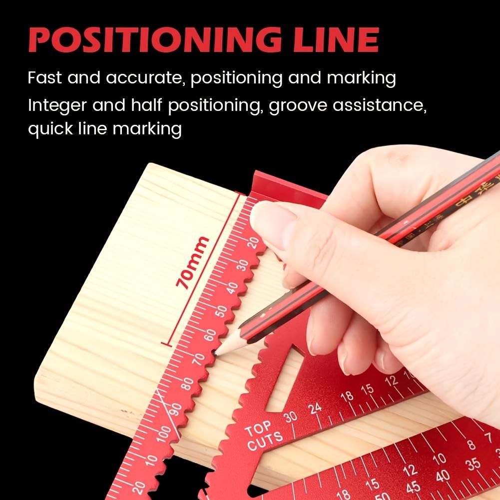 Aluminum Alloy Rafter Square, Metric Scale Angle Drawing Carpenter Measuring Layout Tool, 0-90° Protractor Cast Protractor