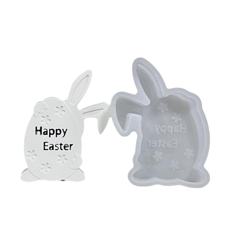 

Silicone Mold Easter Eggs Rabbit Shape Food Grade Heat Resistant Moulds Easy Releasing Mooulds for Hand-Making Craft 1
