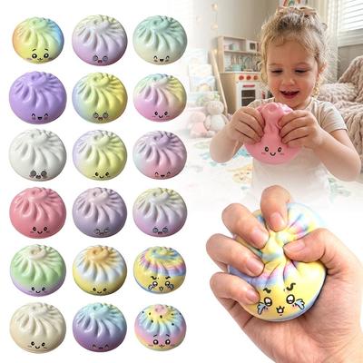 Glitter Dumplings Squeeze Toy Soft with Steamer Stress Relief Sensory Ball Fidget Slow Resilience
