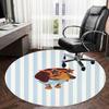 1pc Office Carpet Chair Mats Dachshund with Star Sunglasses on Stripes Perfect for Decorating Office Chairs, Living Rooms, Or Bedrooms.YDT113