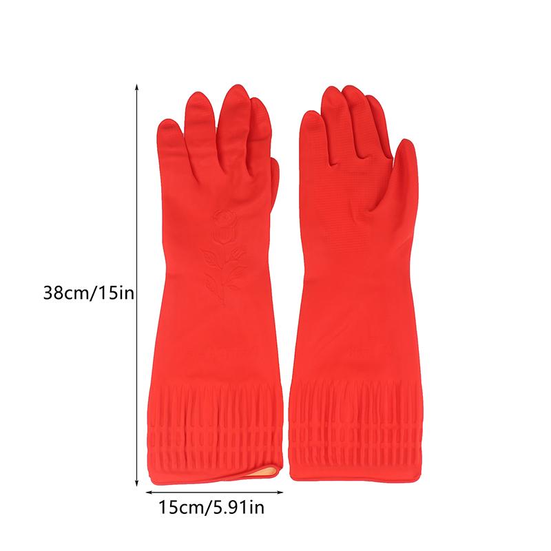 1Pair Latex Long Dish Washing Kitchen Clean Gloves Dish Washing Aquarium Fish Tank Industrial Thick Protective Gloves