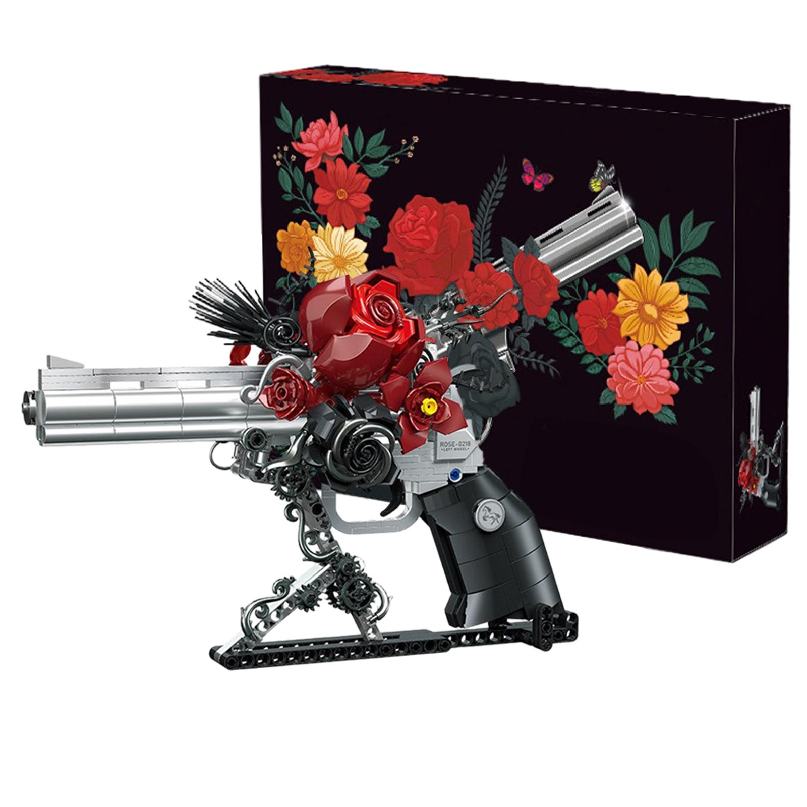 Rose Revolver Creative Building  Small-Piece DIY Model Ornament Boys  Toy Holiday Gift One Size