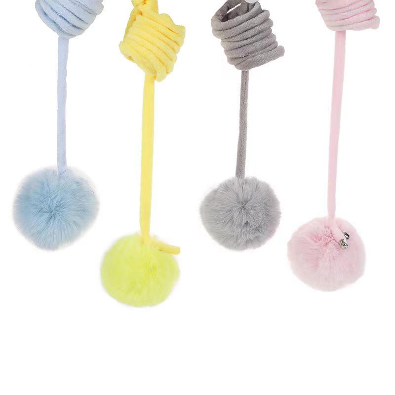 Rabbit Fur Plush Cat Teaser: Hanging Door Spring Toy for Self-Amusement and Boredom Relief