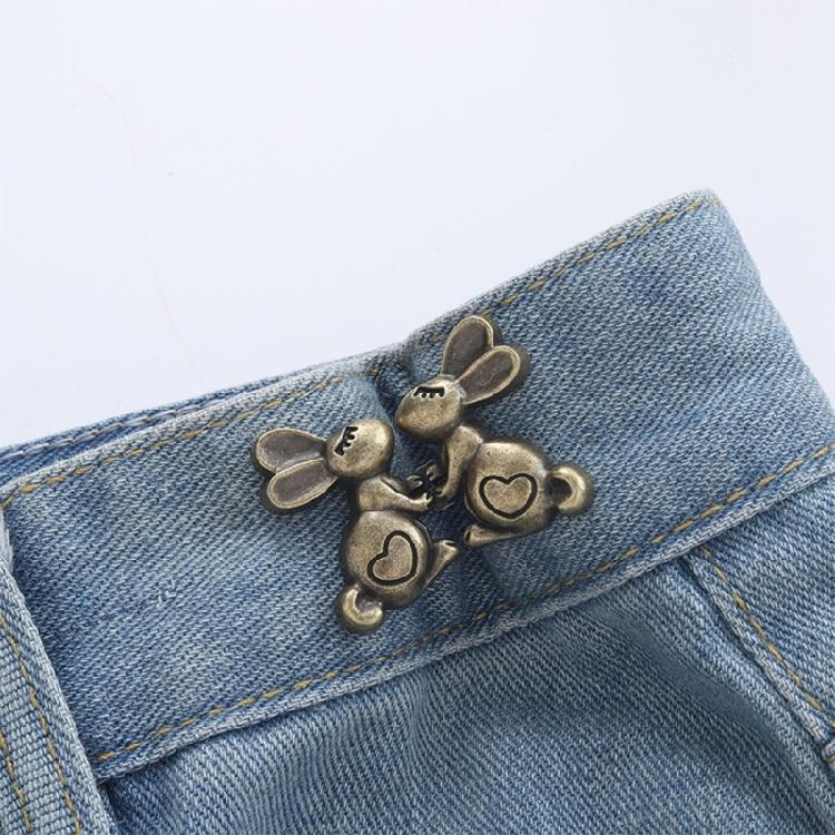 Rabbit Shape Adjustable Jean Button Waist Buckle Snap Pants Buckle Fastener