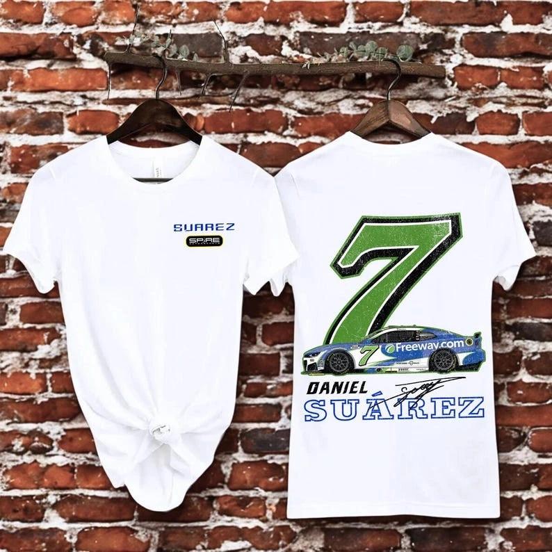 Daniel Suarez #7 Racing Shirt, NASCAR Driver Graphic Tee, Motorsport Fan Apparel S