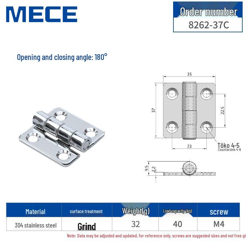304 Stainless Steel Thickened Cabinet & Wooden Door Hinges