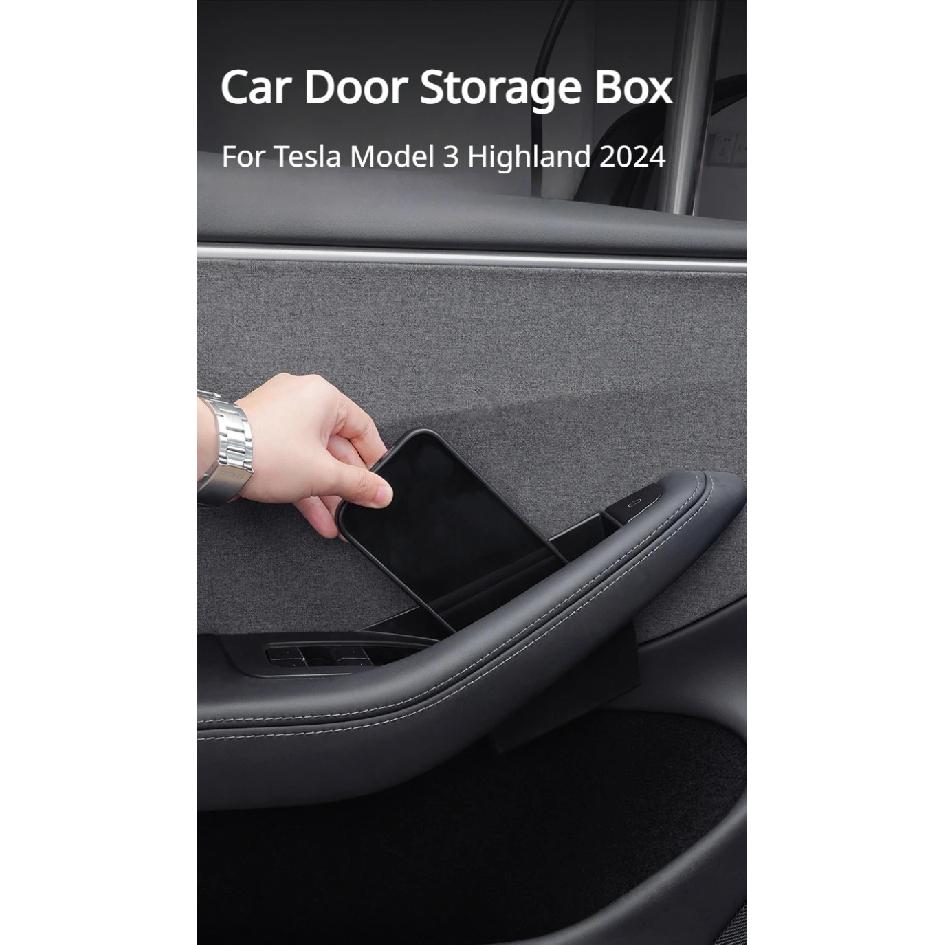 For Tesla Model Y/3/3+ Model Y Juniper 2025 Car Door Storage Box Four-door Inner Handle All-inclusive Storage Box Accessories