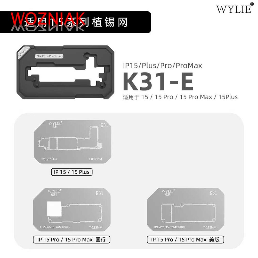 WYLIE K31 Mid-Layer Planting Tin Template For iPhone X-17 Pro Max Motherboard BGA Middle Layer Reballing Stencil Platform