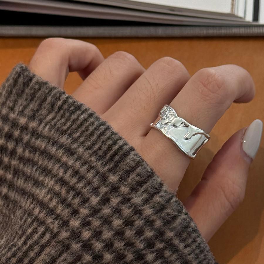 2025 New Luxe Retro Open Ring In S925 Sterling Silver with Double Pearls for Women