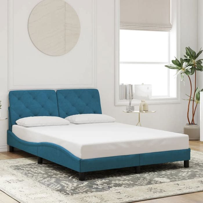 VidaXL Bed Frames Without Mattress, Upholstered Bed, Slat Base, Double Bed, Adult Bed for Indoor Bedroom, 3207915