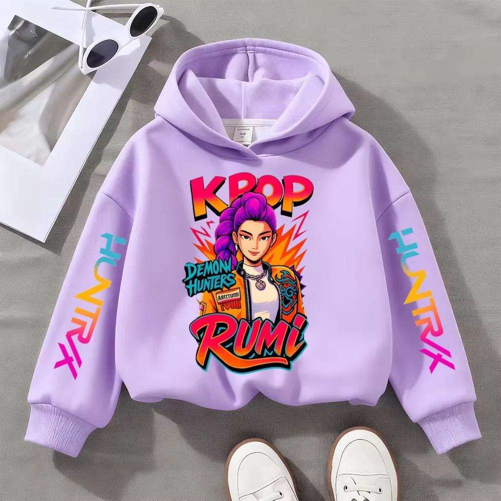 Ropa Infantil Kpop Caza de Brujas, Incluyendo Sudaderas con Capucha y Sudaderas de Moda para Niñas y Niños de 3 a 12 Años para Primavera y Otoño