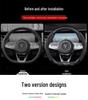 3D Embossed Suede & Genuine Leather Steering Wheel Cover with Carbon Fiber Grip