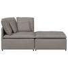 Modular Sofa with Footstool Cushions Fabric Taupe