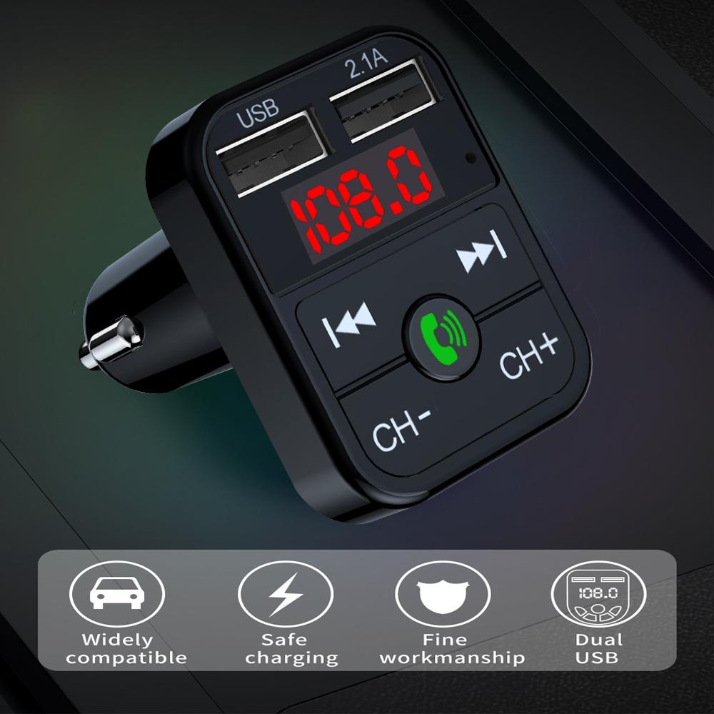 Car Charger FM Transmitter Bluetooth Audio Dual USB Car MP3 Player Autoradio Handsfree Charger Fast Charger Car Accessories