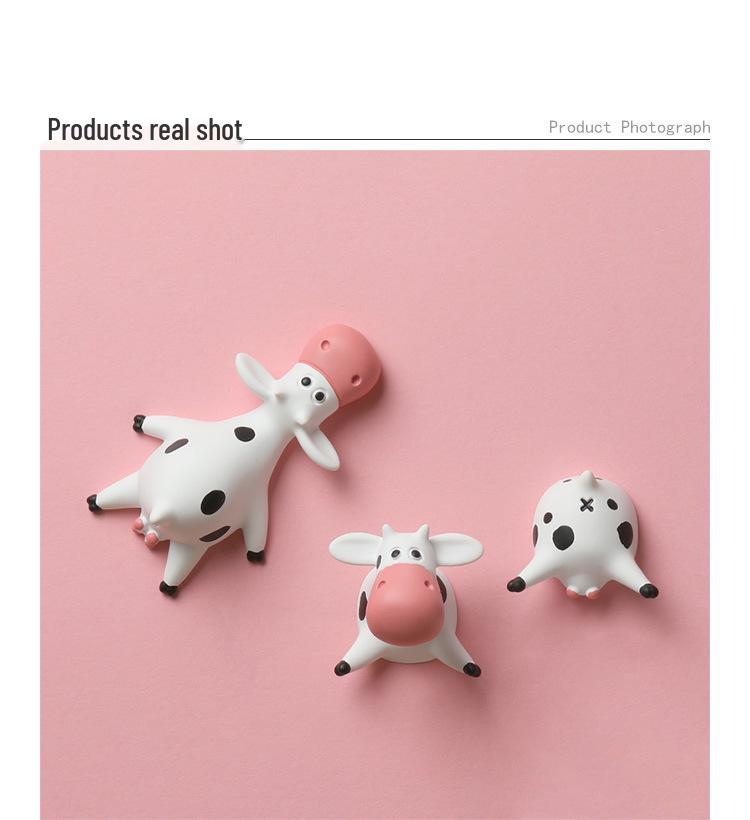 Cute 3D Cartoon Cow Fridge Magnet - Creative Magnetic Sticker Gift