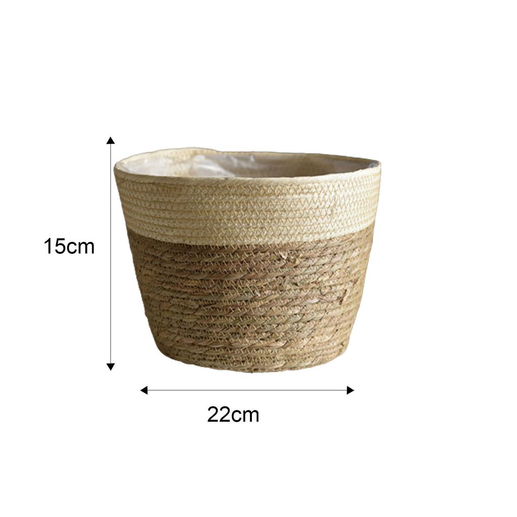 Large Straw Flowerpots Flower Baskets Potted Plants Plants Seaweed Weaving Handmade Crafts Floor Indoor Weaving Baskets FU