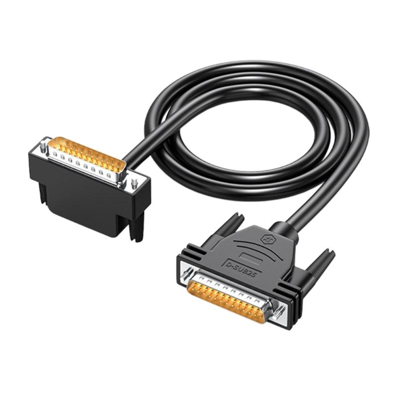 DB25 Male To Male Right Angle Connector Cable With Gold Plated Pin For Printer Scanner And External Storage Devices