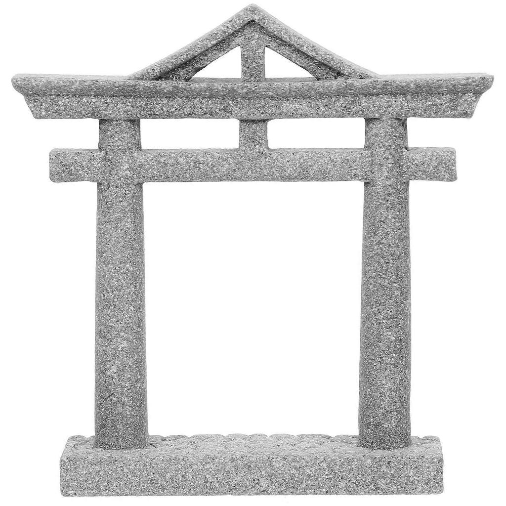 Miniature Gate Micro Landscape Decoration Outdoor Decor Grey Stone 7.60X7.60X1.80CM 1Pcs