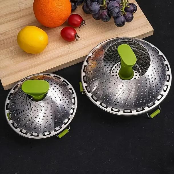1pc Stainless Steel Lotus Steaming Tray Folding Food Steamer Vegetable Fruit Food Basket Mesh Steamer Rack Cooking Cookware