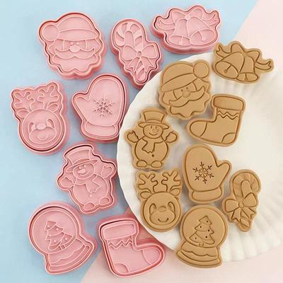 Strumenti per la cottura Stampi creativi fatti a mano 8 pezzi/set Fai da te Stampo per biscotti cartoni animati Tagliabiscotti natalizi Strumenti di plastica per la cottura dei biscotti
