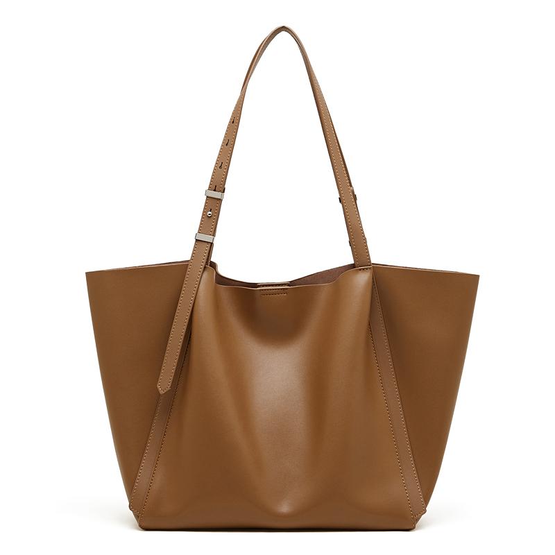 

Hifashi Cowhide Genuine Leather Large Tote Bags For Women 2026 Luxury Designer Underarm Shoulder Bags Shopper Ladies Handbags коричневий