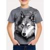 Dětské oblečení Chlapecké triko s krátkým rukávem Cool 3D potisk vlka Dětské letní oblečení Stylové streetwear Dívčí oblečení s kulatým výstřihem