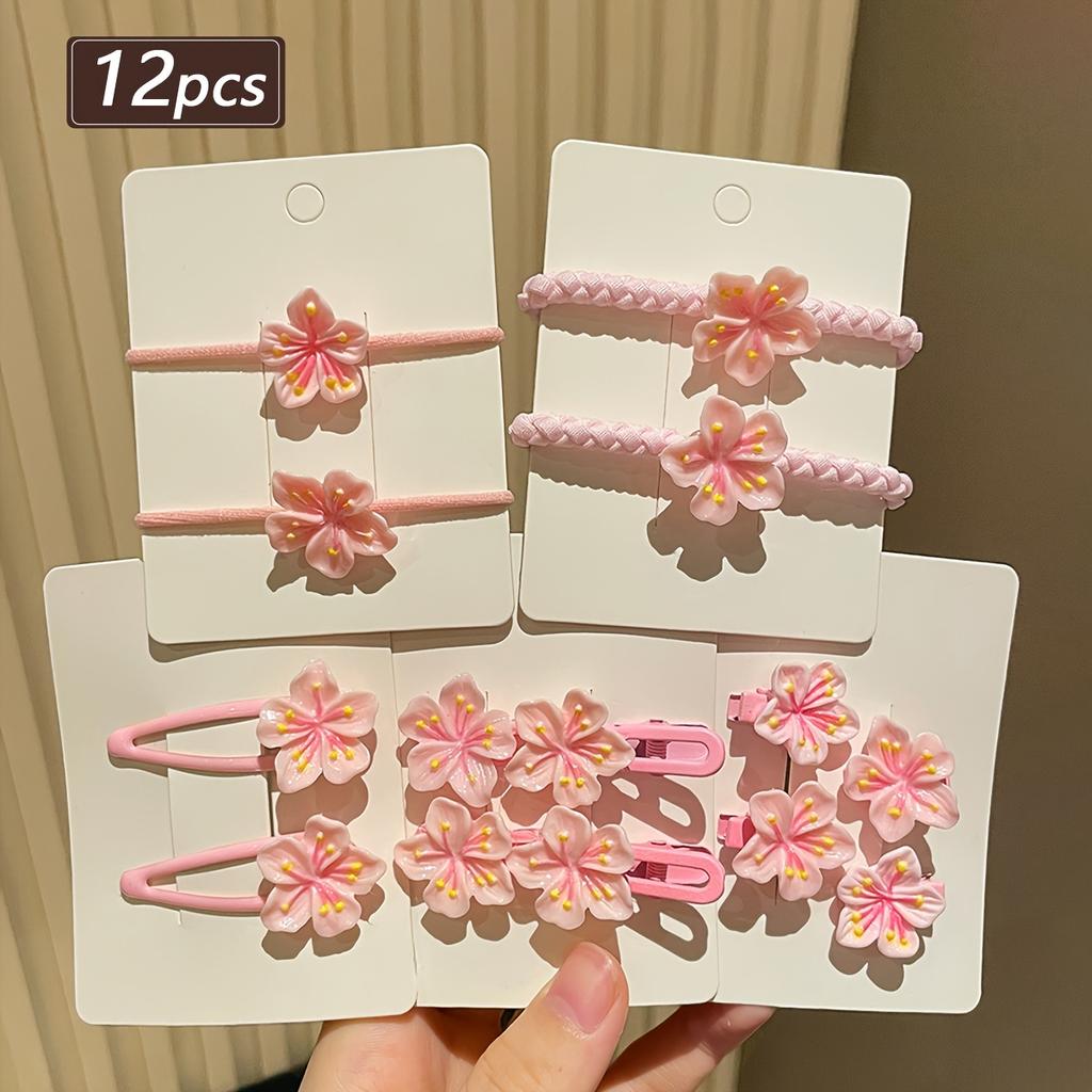 Damen Rosa Kirschblüten Haarspange mit Welliger Kante, Haarkranz, Haarband, Haarnadel die das Haar nicht beschädigt